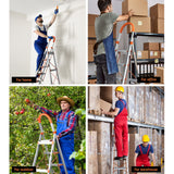 Giantz 5 Step Ladder Multi-Purpose Folding Aluminium Light Weight Non Slip Platform - Rear View