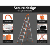 Giantz 6 Step Ladder Multi-Purpose Folding Aluminium Light Weight Non Slip Platform - 45-Degree Angle