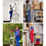 Giantz 6 Step Ladder Multi-Purpose Folding Aluminium Light Weight Non Slip Platform - Rear View