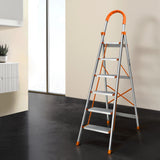Giantz 6 Step Ladder Multi-Purpose Folding Aluminium Light Weight Non Slip Platform - Low Angle