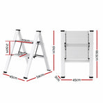 Giantz 2 Step Ladder Multi-Purpose Folding Aluminium Light Weight Platform