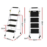 Giantz 4 Step Ladder Multi-Purpose Folding Steel Light Weight Platform - Front View
