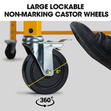 Baumr-AG Adjustable Mobile Scaffolding, 450kg Capacity, with Trapdoor Hatch - Low Angle