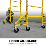 Baumr-AG Outrigger Wheel Set for Adjustable Mobile Scaffolding, 4pc - Side View