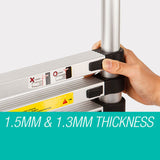 2m Telescopic Aluminium Ladder Alloy Extension Extendable Steps Multi Adjustable