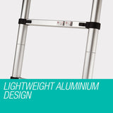 2m Telescopic Aluminium Ladder Alloy Extension Extendable Steps Multi Adjustable - Close-Up Angle