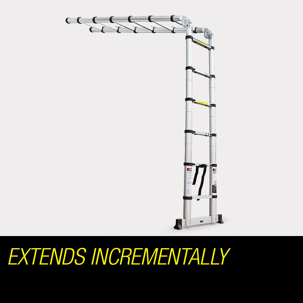 3.8m Multipurpose Telescopic Folding Ladder Aluminium Alloy Extension Steps AU