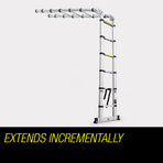 3.8m Multipurpose Telescopic Folding Ladder Aluminium Alloy Extension Steps AU