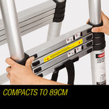 3.8m Multipurpose Telescopic Folding Ladder Aluminium Alloy Extension Steps AU - Side View