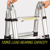3.8m Multipurpose Telescopic Folding Ladder Aluminium Alloy Extension Steps AU - Extra Image