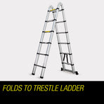 3.8m Multipurpose Telescopic Folding Ladder Aluminium Alloy Extension Steps AU