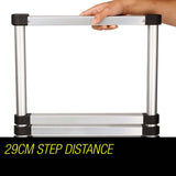 3.8m Telescopic Aluminium Ladder Alloy Extension Extendable Steps Multi Portable - Top-Down View