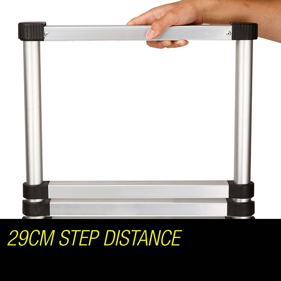 3.8m Telescopic Aluminium Ladder Alloy Extension Extendable Steps Multi Portable