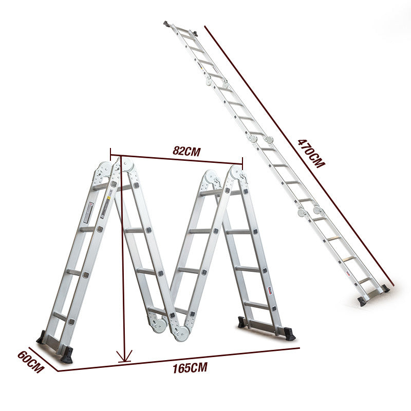4.7m BULLET Multi-Purpose Ladder Aluminium Extension Folding Adjustable Step