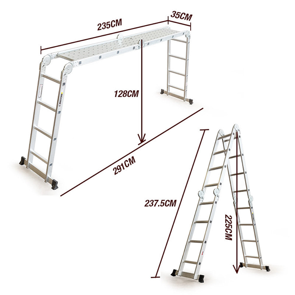 4.7m BULLET Multi-Purpose Ladder Aluminium Extension Folding Adjustable Step