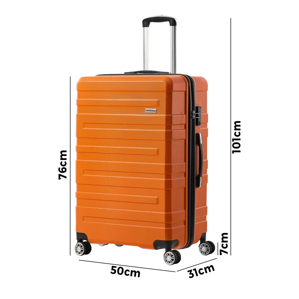 Mazam 28" Luggage Suitcase Trolley Set TSA Lock Hard Case Orange