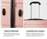 Mazam 28" Luggage Suitcase Trolley Set Travel TSA Lock Pink