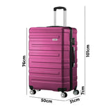 Mazam 28" Luggage Suitcase Trolley Set TSA Lock Hard Case Magenta