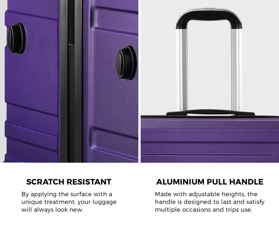 Mazam 28" Luggage Suitcase Trolley Set Travel TSA Lock Purple