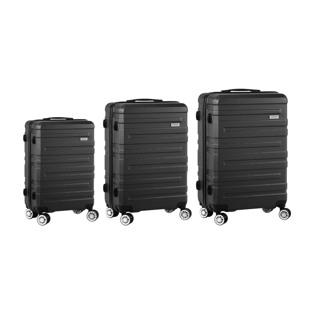 Mazam 3PCS Luggage Set TSA Lock Hard Case Black