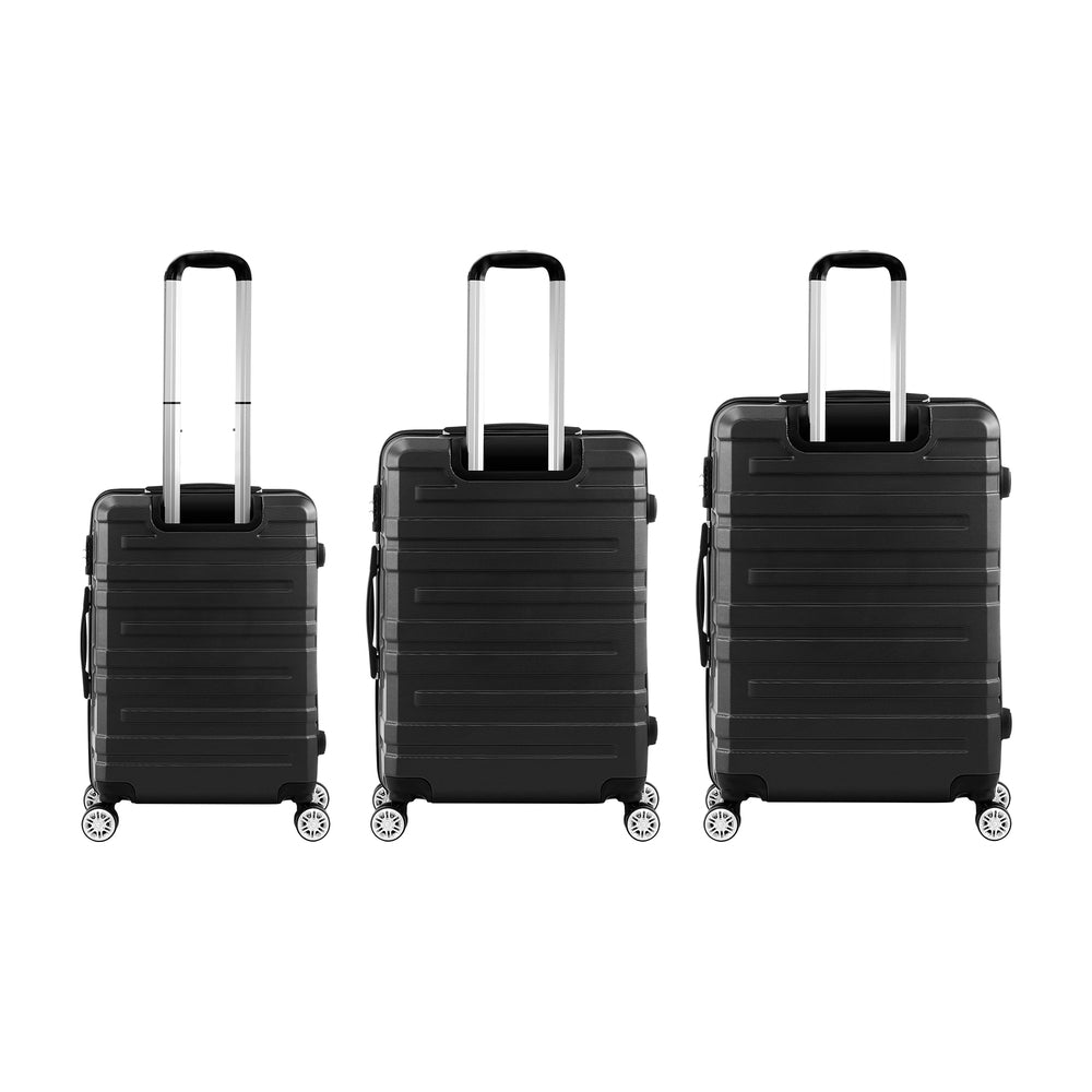 Mazam 3PCS Luggage Set TSA Lock Hard Case Black