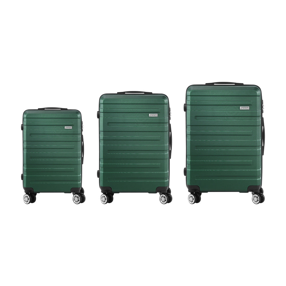 Mazam 3PCS Luggage Set TSA Lock Hard Case Green