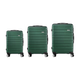 Mazam 3PCS Luggage Set TSA Lock Hard Case Green - Top-Down View