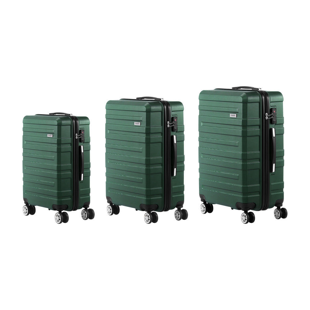 Mazam 3PCS Luggage Set TSA Lock Hard Case Green