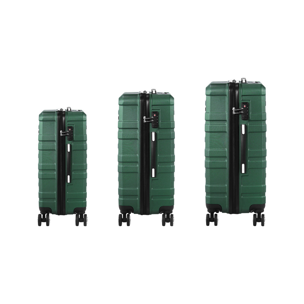 Mazam 3PCS Luggage Set TSA Lock Hard Case Green