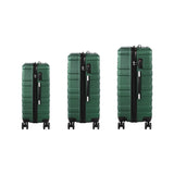Mazam 3PCS Luggage Set TSA Lock Hard Case Green - Front View
