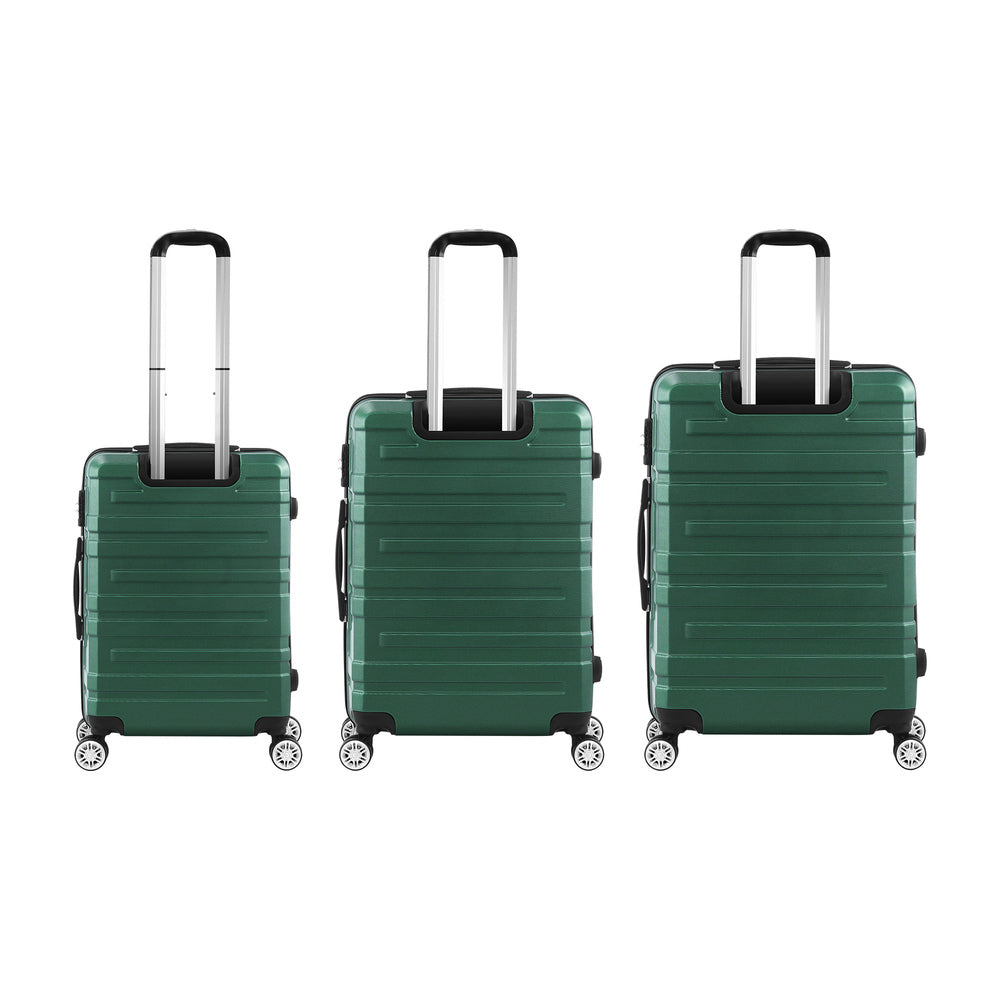 Mazam 3PCS Luggage Set TSA Lock Hard Case Green