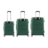 Mazam 3PCS Luggage Set TSA Lock Hard Case Green - 45-Degree Angle