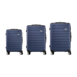 Mazam 3PCS Luggage Set TSA Lock Hard Case Navy - 45-Degree Angle