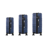 Mazam 3PCS Luggage Set TSA Lock Hard Case Navy - Front View
