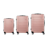 Mazam 3PCS Luggage Suitcase Trolley Set Travel TSA Lock Pink - Side View