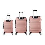 Mazam 3PCS Luggage Suitcase Trolley Set Travel TSA Lock Pink - Rear View
