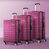 Mazam 3pcs Luggage Suitcase Trolley Set TSA Lock Hard Case Magenta
