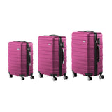 Mazam 3pcs Luggage Suitcase Trolley Set TSA Lock Hard Case Magenta - Front View