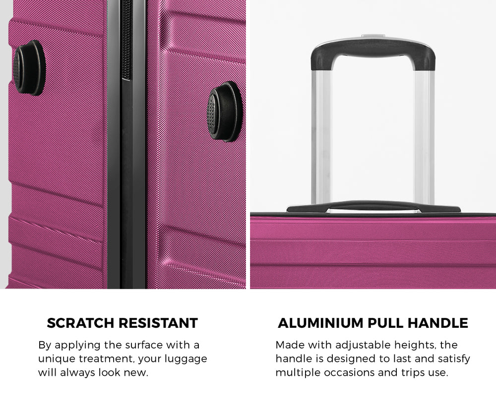 Mazam 3pcs Luggage Suitcase Trolley Set TSA Lock Hard Case Magenta