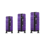 Mazam 3PCS Luggage Suitcase Trolley Set Travel TSA Lock Purple - Rear View