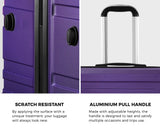 Mazam 3PCS Luggage Suitcase Trolley Set Travel TSA Lock Purple - Extra Image