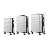 Mazam 3PCS Luggage Set TSA Lock Hard Case Silver - Rear View