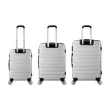 Mazam 3PCS Luggage Set TSA Lock Hard Case Silver - Side View