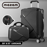 Mazam 2PCS Luggage Set TSA Lock Hard Case Black