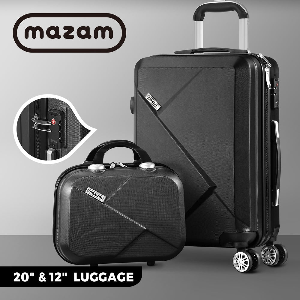 Mazam 2PCS Luggage Set TSA Lock Hard Case Black