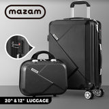 Mazam 2PCS Luggage Set TSA Lock Hard Case Black - Side View
