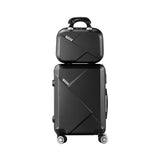 Mazam 2PCS Luggage Set TSA Lock Hard Case Black - 45-Degree Angle