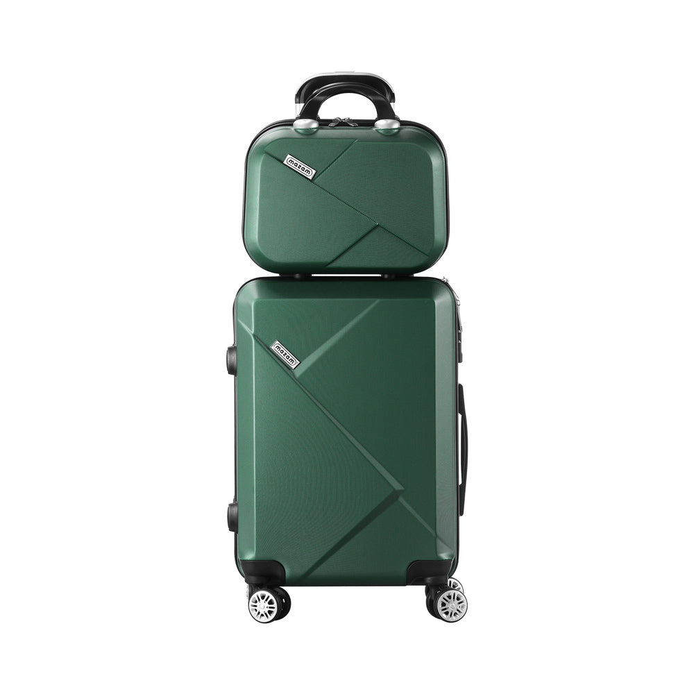Mazam 2PCS Luggage Set TSA Lock Hard Case Green
