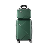Mazam 2PCS Luggage Set TSA Lock Hard Case Green - Front View