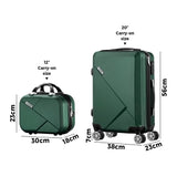 Mazam 2PCS Luggage Set TSA Lock Hard Case Green - Side View